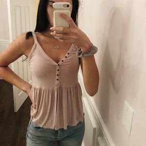 Blush pink flowy top